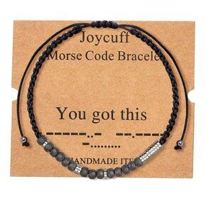 NWT Joycuff Morse Code Handmade "You Got This" Unisex Adjustable Bracelet #15